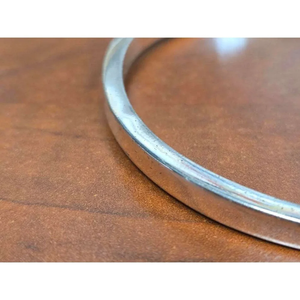 Ralph Lauren RL Silver Tone Wavy Bangle Bracelet Set of 3 Designer Stackable